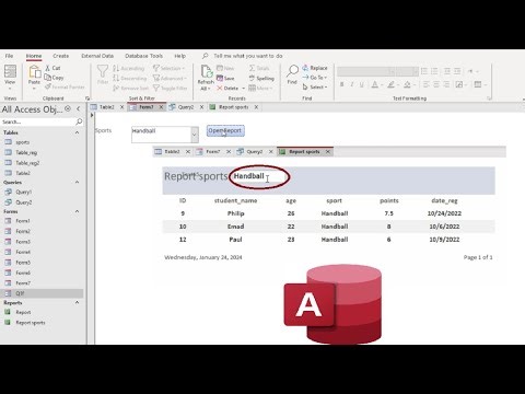 How to pass value from combo box in form to textbox in report MS Access database