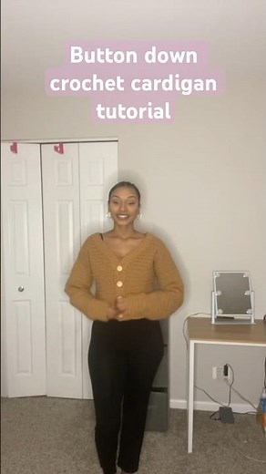 How to crochet a Button down cardigan tutorial #crochetcardigan