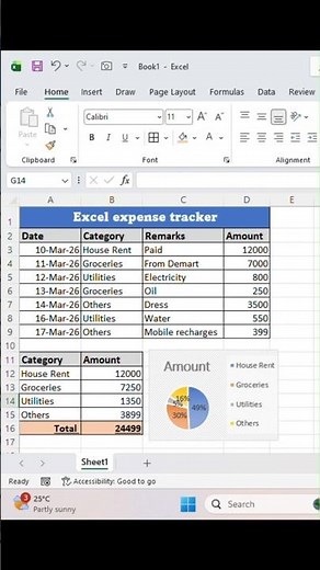 How to Create Expense Tracker in Excel | Excel Expense Tracker #shorts #excel #easy #pro #shortsfeed