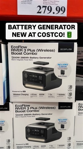 Costco Buys on Instagram: "🔋 NEW Battery Generator at Costco! This insanely useful gasless generator includes 2 magnetic power banks for on the go charging! Plus it’s great for camping, power outages, and more! Get it for just $279.99 #costco #costcofinds #batterygenerator"