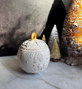 Ceramic Ornament Candle, Vintage Ceramic Scented Candle, Christmas Candles, Globe Candles. - Etsy