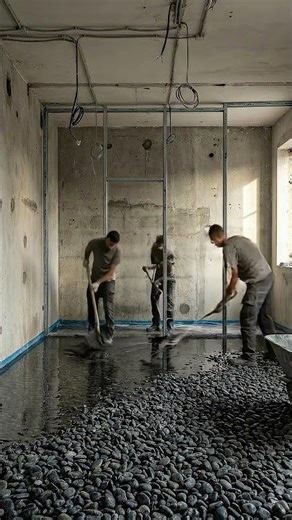 Luxury Office Transformation | Black Stone Floor + Crystal Clear High-Gloss Finish #beforeandafter