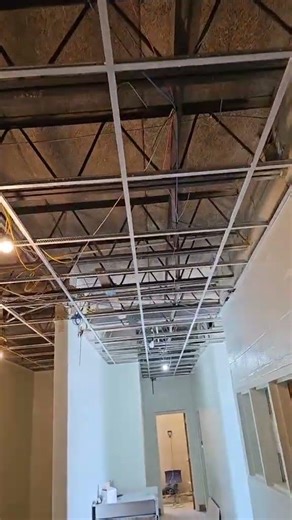 Professional acoustical ceiling installation. #acousticceiling #AcousticalCeiling #FinishCarpentry
