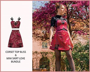 Pattern Bundle - Mini Skirt LOVE & Corset Top BLISS- THISISKACHI - Etsy