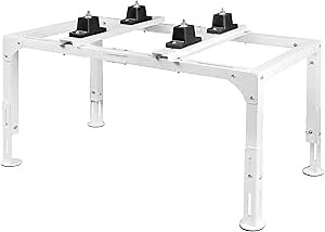 Mini Split Ground Stand, Adjustable Anti-Vibration Mini Split Stand w/ 400LBS Load Capacity, Heavy Duty AC Stand for 9,000-12,000 BTU Ductless Mini Split Air Conditioner Heat Pump