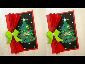 🎄Beautiful handmade Merry Christmas card, easy and simple 🎄Merry Christmas card step by step