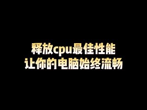 释放cpu最佳性能，让你的电脑始终流畅