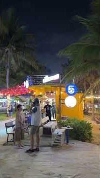 Beautiful night out on the beach in Da Nang, Vietnam