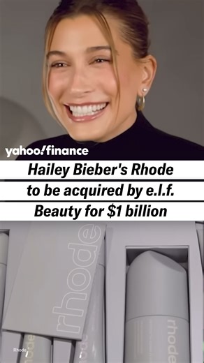 10K views · 69 reactions | Hailey Bieber is joining the coveted billionaires club after reaching a deal with cosmetics brand e.l.f. Beauty to acquire Bieber's skincare brand, rhode, in a deal worth up to $1,000,000,000. | Yahoo Finance | Facebook