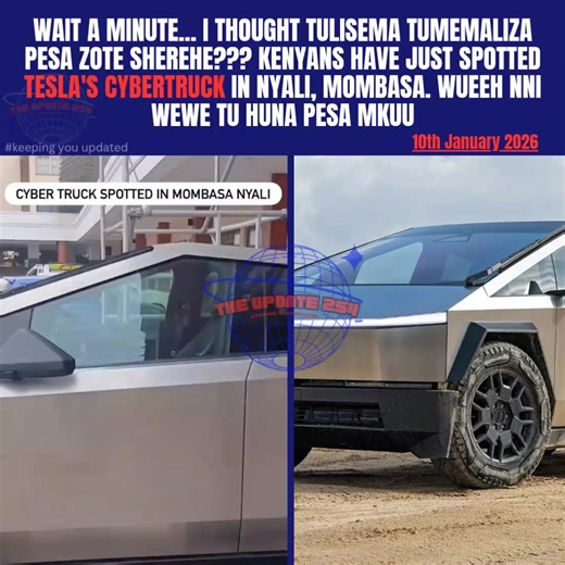 Tesla's Cybertruck Spotted in Nyali, Mombasa