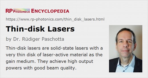 thin-disk lasers
