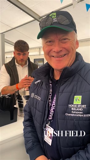 Champagne all round! Owner Michael Gough celebrates his horse going clear at the European Championships for eventing and delivering the clear Ireland needed for the silver medal! 🍾 | The Irish Field
