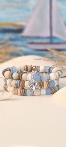 3pcs Beach Bracelet Set, Seashell Bracelets, Women Beachy Boho Jewelry, Nautical Style, Summer Vacation Gifts - Etsy