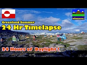 Greenland 24 hr Timelapse, showing 24 hours of day light in summer (4K).