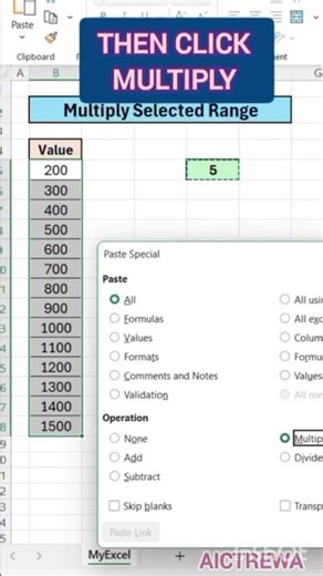 Multiply Number #excel #exceltutorial #tutorial #computer #cpct #ssc #bank #railway #viral #tricks