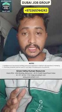 Green Valley Dubai Hiring 2026 | AED 15,000 Salary | Free Recruitment Dubai 🇦🇪