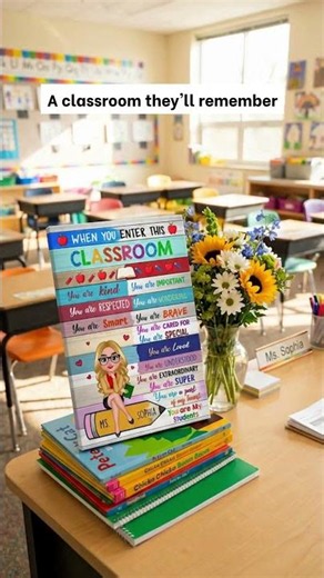 Colorful Teacher Sitting On Pencil - Personalized Canvas Prints