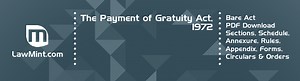 Payment of Gratuity Act 1972 Bare Act PDF download