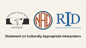National Black Deaf Advocates, Inc. (NBDA) President Isidore -- Recently, there have been situations where some interpreters have taken jobs that should have been offered to Black, Brown, Indigenous and Persons of Color (BIPOC) interpreters, Deaf interpreters, and Deaf persons. Such acts are cultural appropriation, and they disempower BIPOC and Deaf interpreters and consumers. This must stop. Even though there is a huge demand for interpreting services, the work is not shared equitably especiall