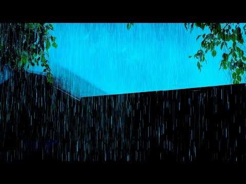 (NO ADS) Slow Night Rain & Thunder On Tin Roof | Dark, Cozy Ambience for Fast Sleep