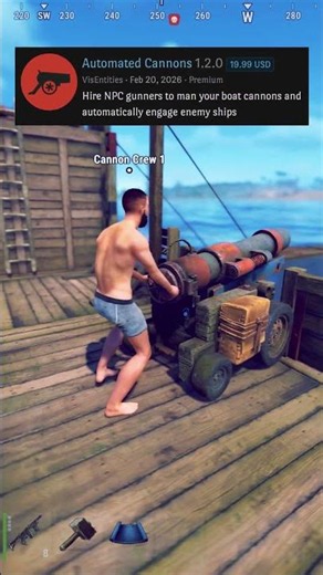 NPC Cannons Defending Your Ship in Rust #rust #rustconsole #rustgame #rustclips