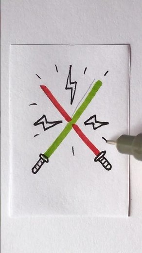 ⭐️ DRAWING LIGHTSABERS WITH DETAIL | Doodle Ideas | How To Draw Star Wars Stuff #lightning #doodle
