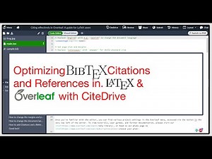 Optimizing BibTeX Citations and References in LaTeX & Overleaf/ShareLaTeX with CiteDrive