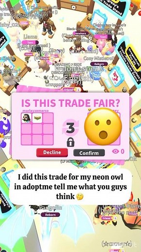 Trading My Neon Owl?! 🦉✨ Huge Trade in Adopt Me #adoptme #roblox #trading