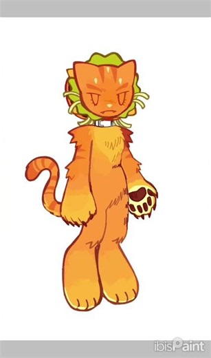 ibispaintx anthro burger cat speedpaint!!! :D