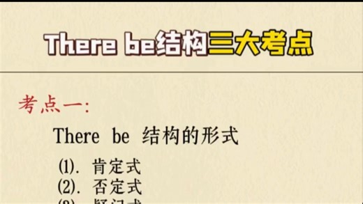 每日英语：一个视频教你学会“There be”结构的三大考点！