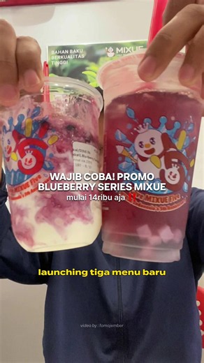 PROMO MENU BARU MIXUE Wajib cobain blueberry seriesnya mixue, asem segernya dapet banget! Pake voucher tiktok jadi lebih murah guysss! @Mixue Indonesia Store #mixue #GerakanMakanRame