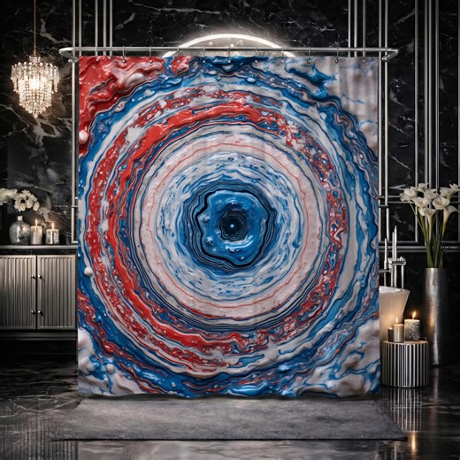 Colorful Mosaic Art Shower Curtain, Rustic Brick Circle Geometric Boho Decor, Orange Blue Red, 72x72 - Etsy