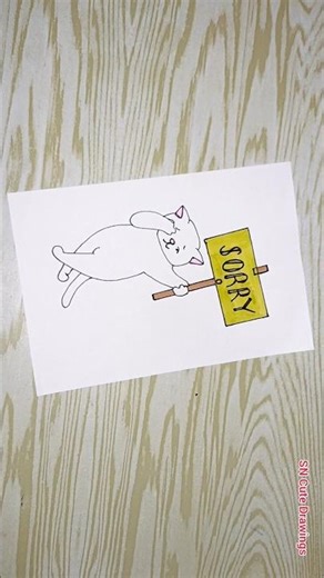 Sorry 😞 Apologize Card 🐱 #sorry #shorts #youtubeshorts #ytshorts #art #trending #diy #satisfying