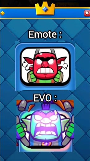 Normal Emote VS EVO Emote 🥶 #clashroyale #shorts