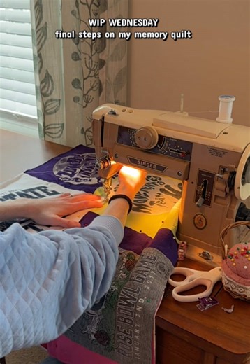 This memory quilt has been one I had been pushing off to make because of other projects and quilts— but I’m finally finding the time to put in the work and complete this memory quilt with all of the tshirts I’ve collected from over the years — college, concerts, and everything in between! I can’t wait to see it come together 🩵🩵 hoping to have the finished quilt this weekend! #memory #quilting #sewing #memoryquilt #tshirt