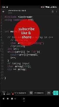 character array || taking input || array in c++ || programming