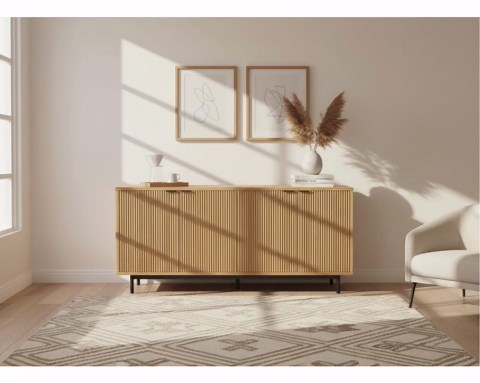 Modern Wood TV Stand for 65 Inch TV, Media Console With Storage Cabinets - Etsy