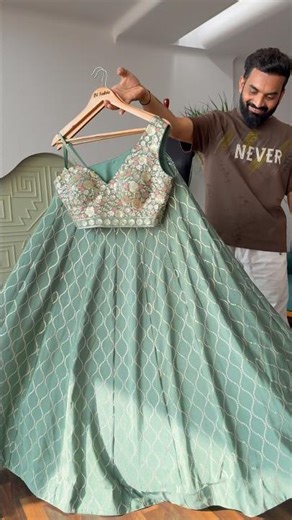 Beautiful Pastel Green color Sequence Embroidery work Lehenga choli for Wedding Function