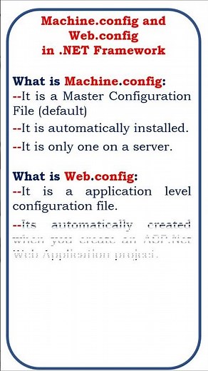 what is machine and web.config in .NET #coding #jscript #class#asp.net#mvc#.net framework#class