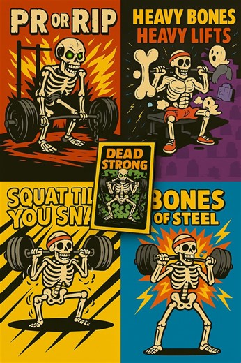 Funny Skeleton Gym Posters: Printable Workout Decor (digital Download) - Etsy