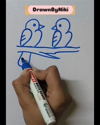 Easy Two Birds Drawing | Simple Step by Step Bird Drawing for Kids