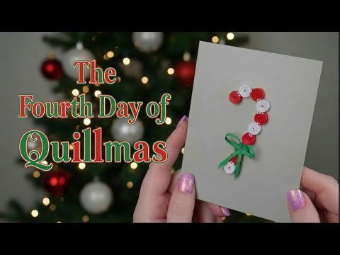 Paper Quilling Candy Cane Ornaments | Easy Christmas Crafts for Handmade Cards