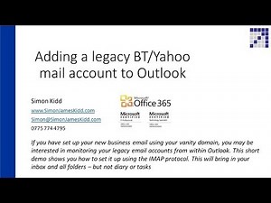 How to Set up Outlook using iMAP for BT or Yahoo mail