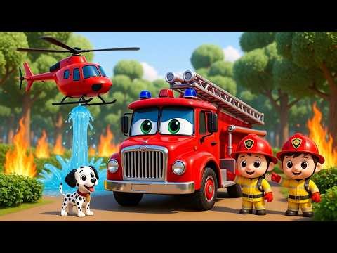 Firefighter Rescue Adventure 🚒 | Fire Truck Saves the Forest | Kids Cartoon Stories | 3D Animation