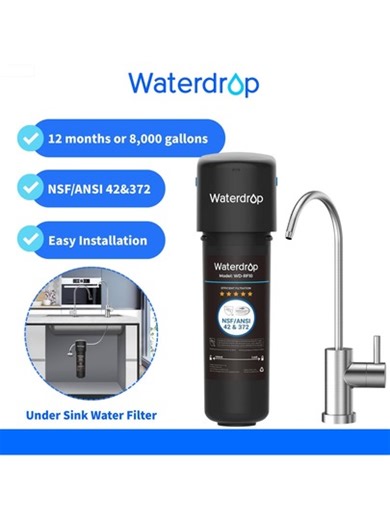 Waterdrop 10UB Under Sink Water Filter With Dedicated Faucet, NSF/ANSI 42 Certified, 30,000 Liters High Capacity Water Filter System, Reduce, /, Reduce Lead, Chlorine, Bad Taste(Replacement Filter WD-RF10) | SHEIN