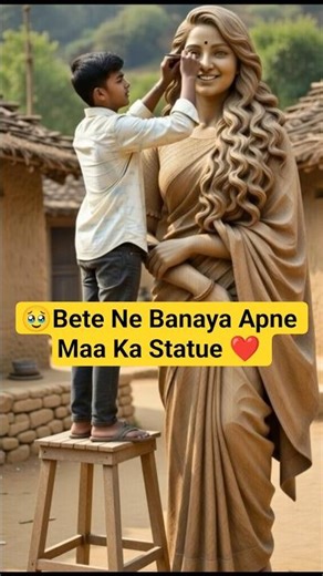 🥹Bete ne wood se banaya apne maa ka emotional statue...❤️#maa #woodcarving #woodcraft #woodworking