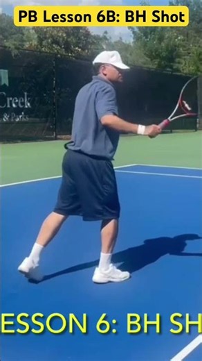 PreBeginner, Lesson 6B: Backhand Flat Shot (Steps, Demo), Vertical Racquet, Knee High Ball-Contact.