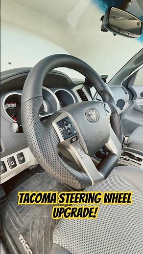 Leather steering wheel installed! Easy DIY video is live on my channel👍🏼 #TacomaMods #ToyotaTacoma