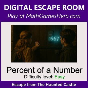 Percent of a number - EASY | Digital Math Escape Room Game