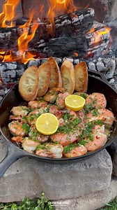 Shrimp Scampi 🍤🌿🔥 | Over The Fire Cooking by Derek Wolf